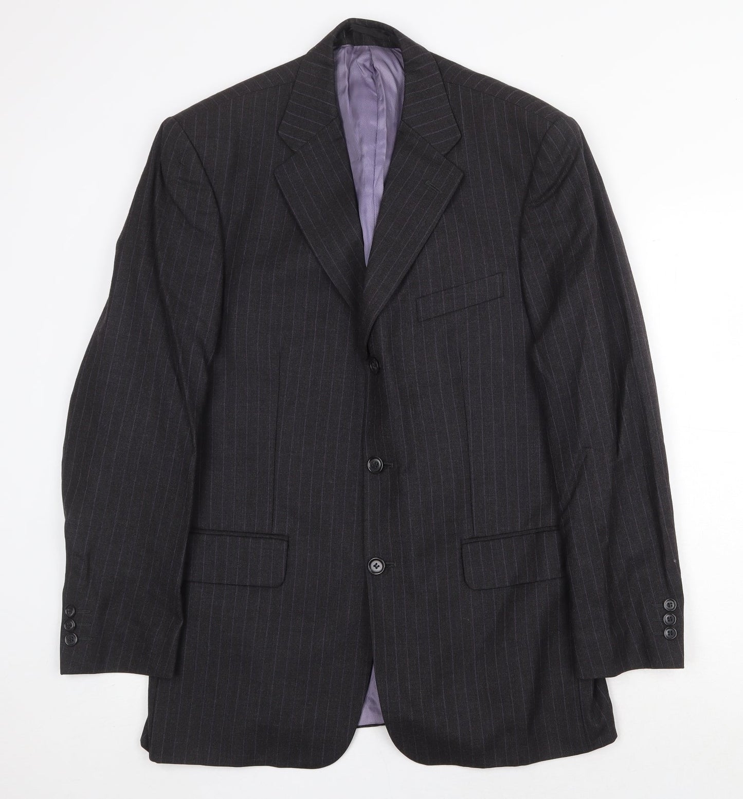 West Brook Mens Grey Striped Wool Jacket Suit Jacket Size 40 Regular