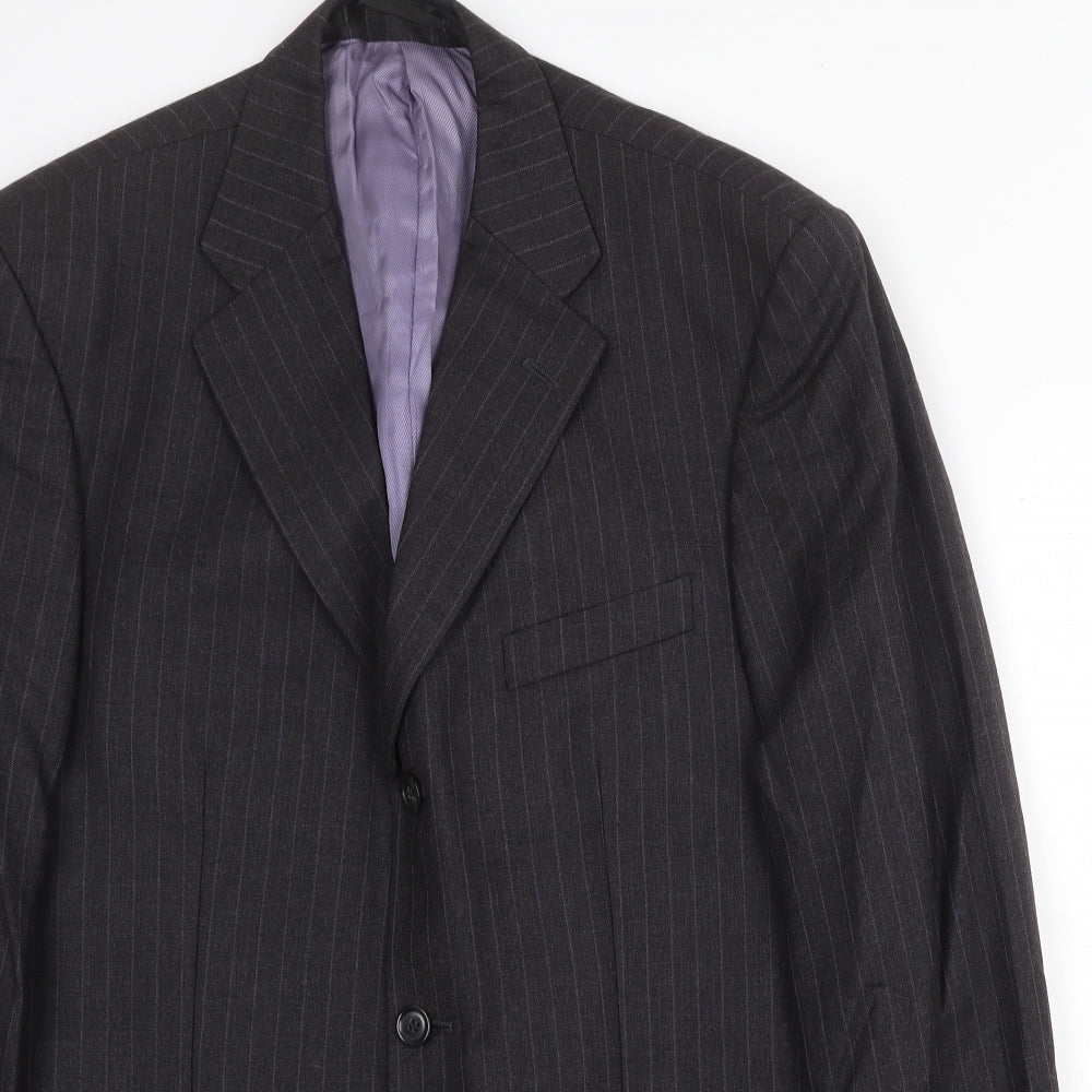 West Brook Mens Grey Striped Wool Jacket Suit Jacket Size 40 Regular