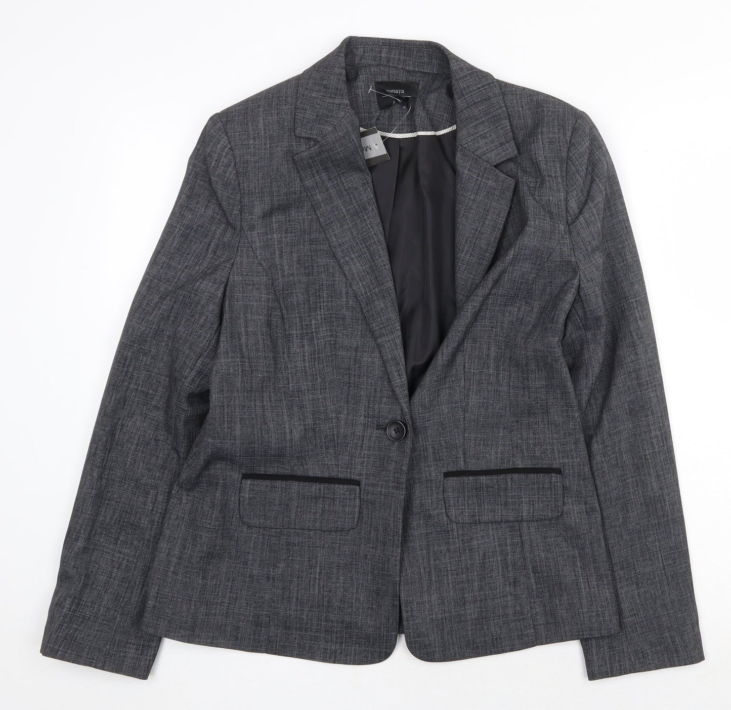 Papaya Womens Grey Jacket Blazer Size 12 Button