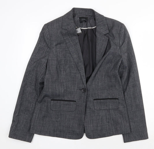Papaya Womens Grey Jacket Blazer Size 12 Button