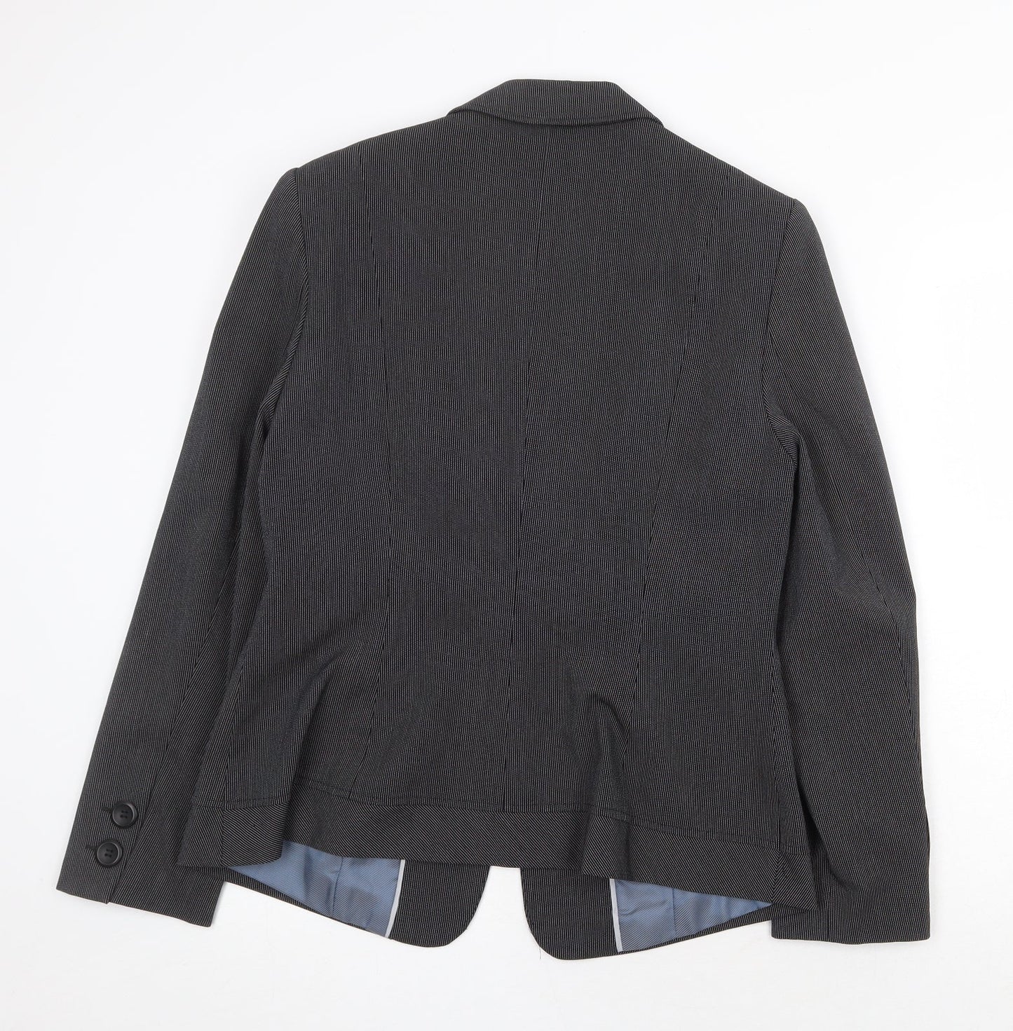 NEXT Womens Grey Striped Jacket Blazer Size 10 Button