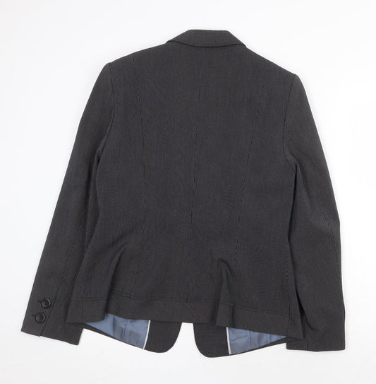 NEXT Womens Grey Striped Jacket Blazer Size 10 Button