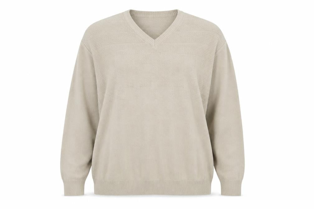 Marks and Spencer Womens Beige V-Neck Acrylic Pullover Jumper Size 2XL