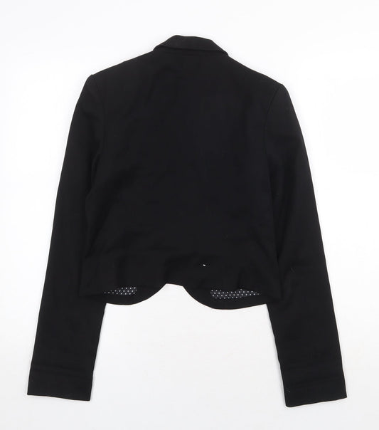 H&M Womens Black Polka Dot Jacket Size 8 Button