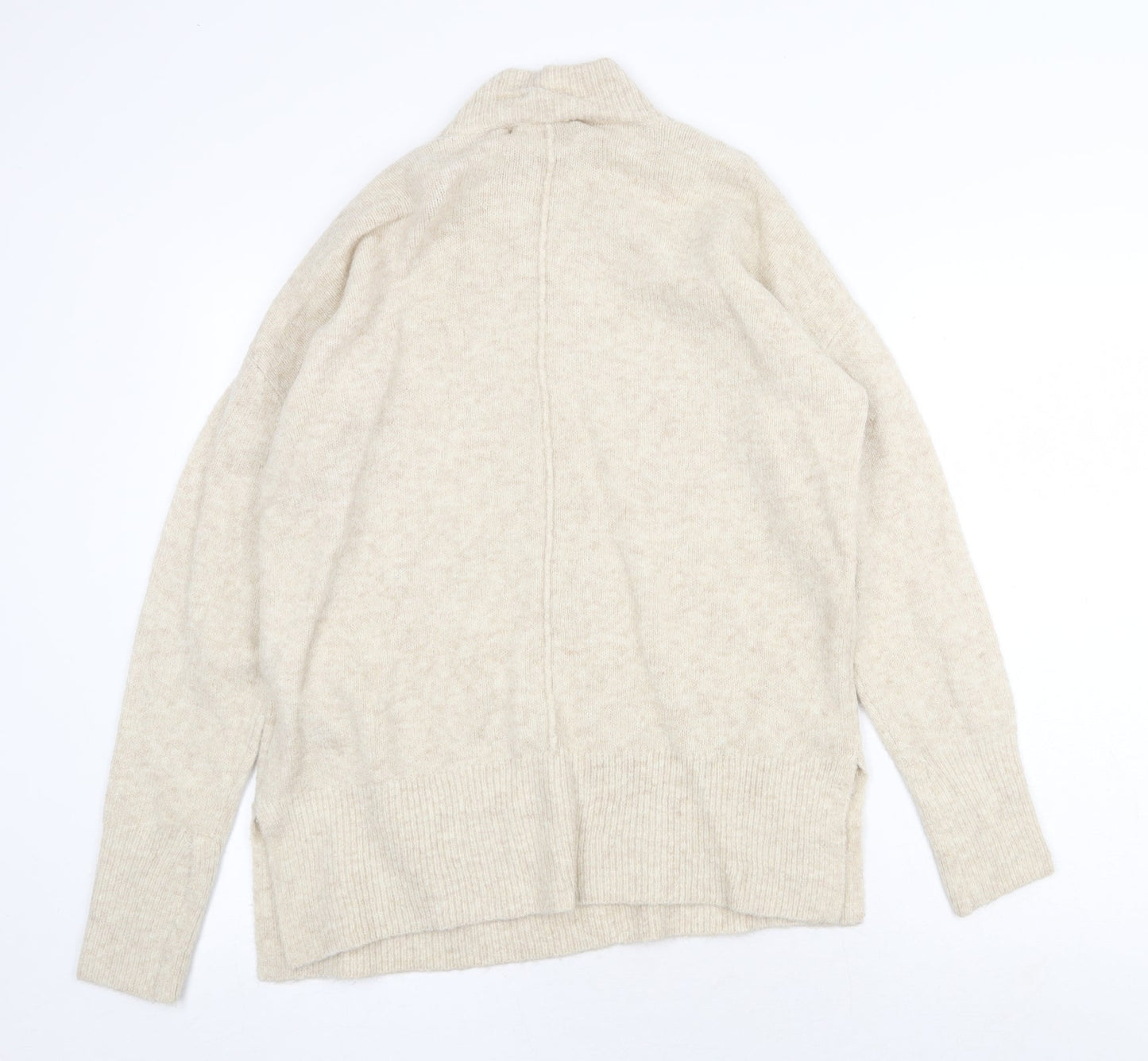 Garfield & Marks Womens Beige High Neck Acrylic Pullover Jumper Size M