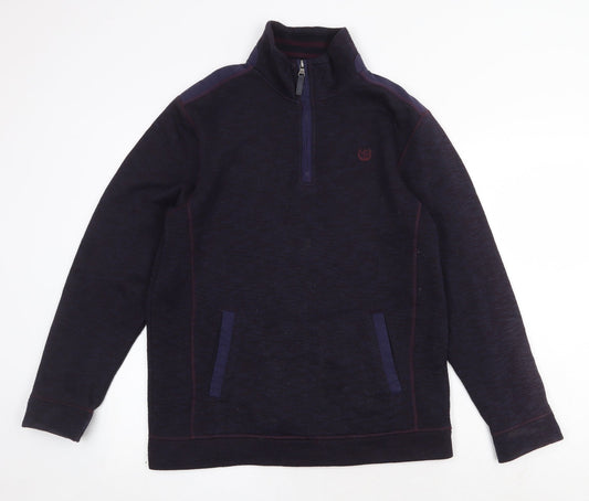 Easy Mens Blue Polyester Pullover Sweatshirt Size S