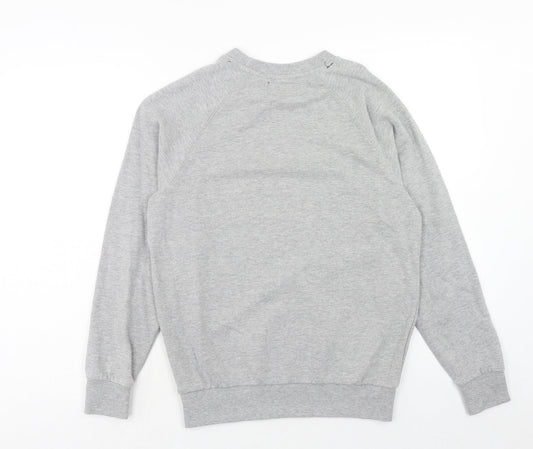 Whatever Forever Womens Grey Cotton Pullover Sweatshirt Size S Pullover