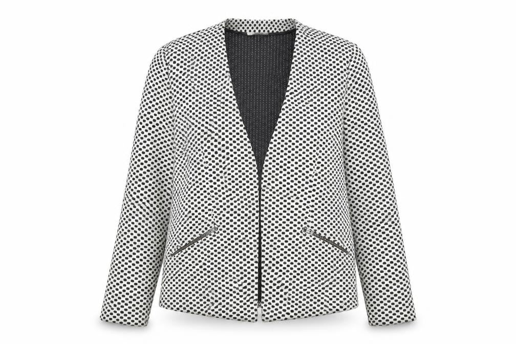 Papaya Womens White Polka Dot Jacket Blazer Size 14