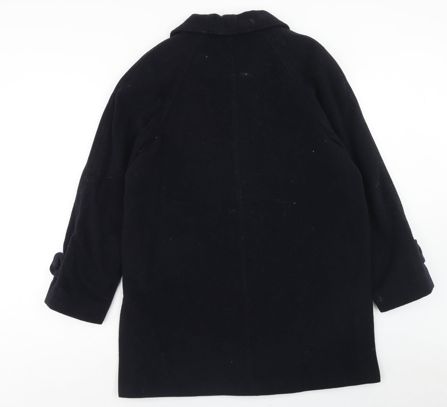 menuetto Womens Blue Overcoat Coat Size 12 Button