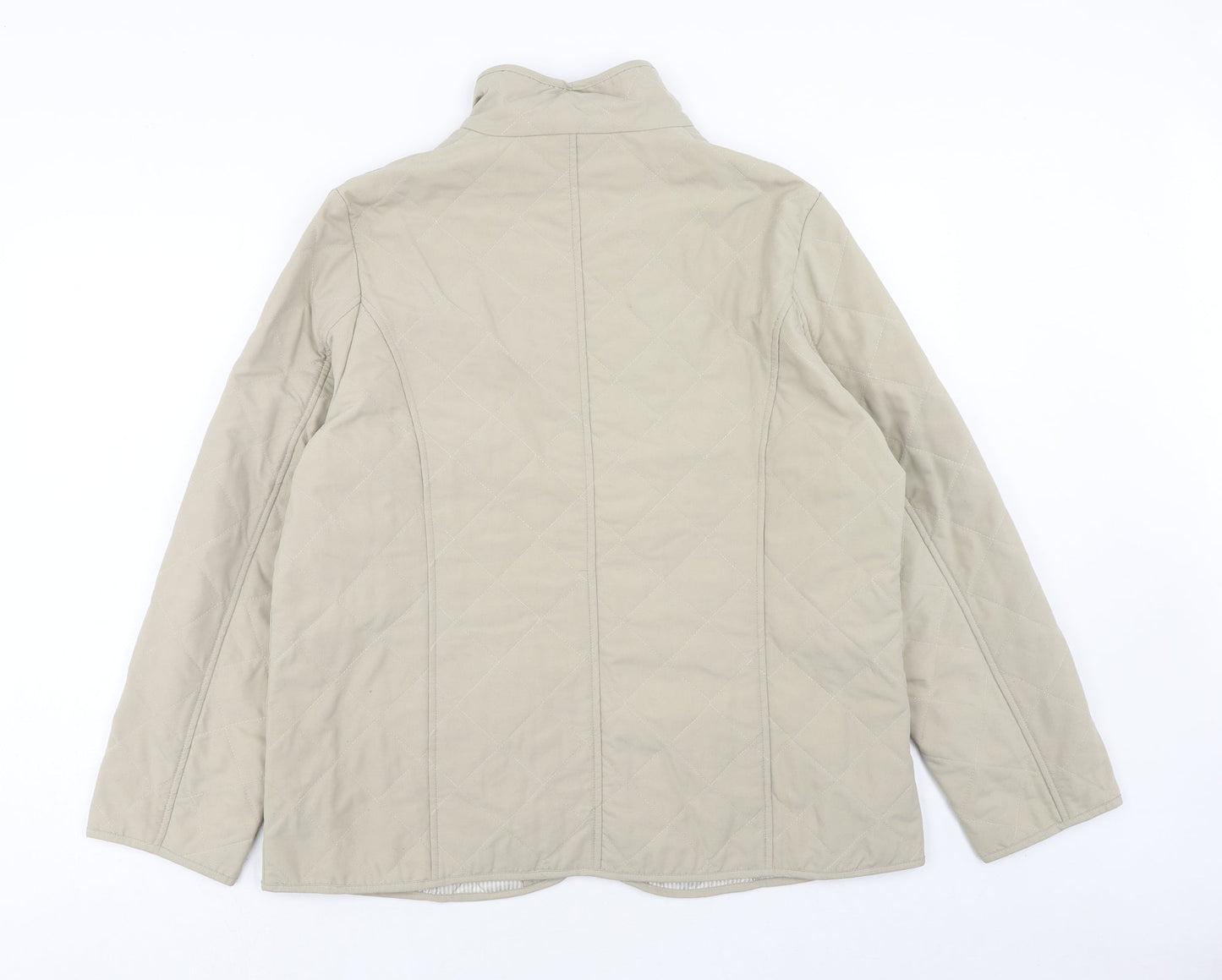 Deanes Womens Beige Jacket Coat Size 16 Zip