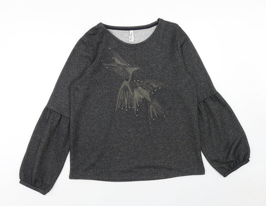 Miss Etam Womens Black Polyester Pullover Sweatshirt Size L Pullover - Birds