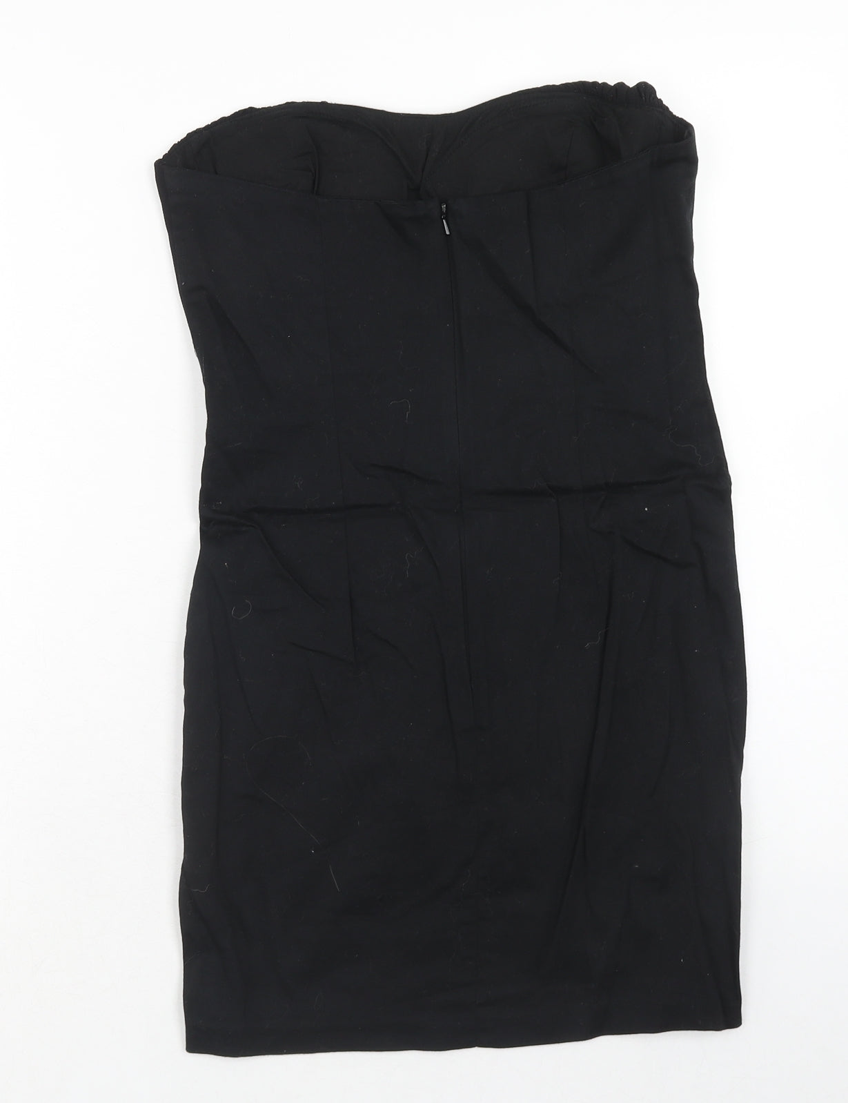 ASOS Womens Black Polyester Mini Size 10 Off the Shoulder Zip