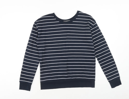 Primark Womens Blue Striped Cotton Pullover Sweatshirt Size 6 Pullover