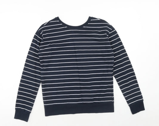 Primark Womens Blue Striped Cotton Pullover Sweatshirt Size 6 Pullover