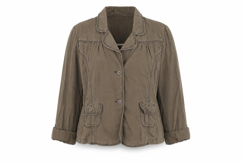 Liz Lange Womens Brown Jacket Blazer Size M Button