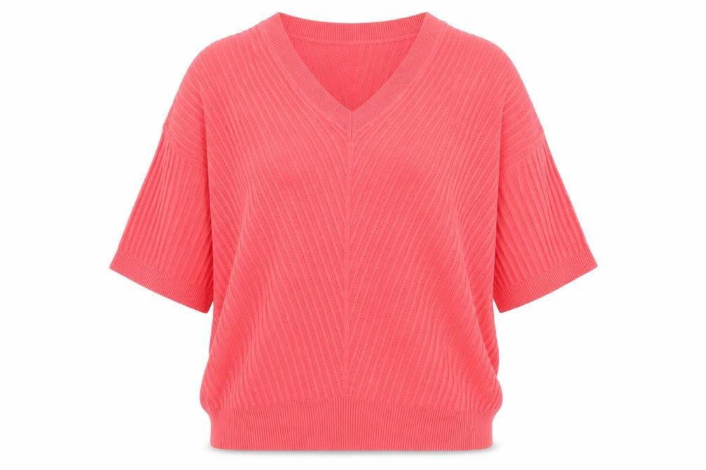 Marks and Spencer Womens Pink V-Neck Viscose Pullover Jumper Size M