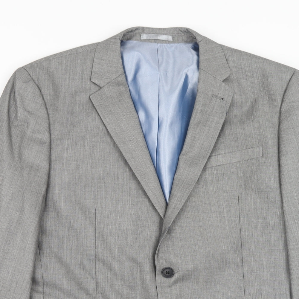 Cedar Wood State Mens Grey Polyester Jacket Suit Jacket Size 42 Regular