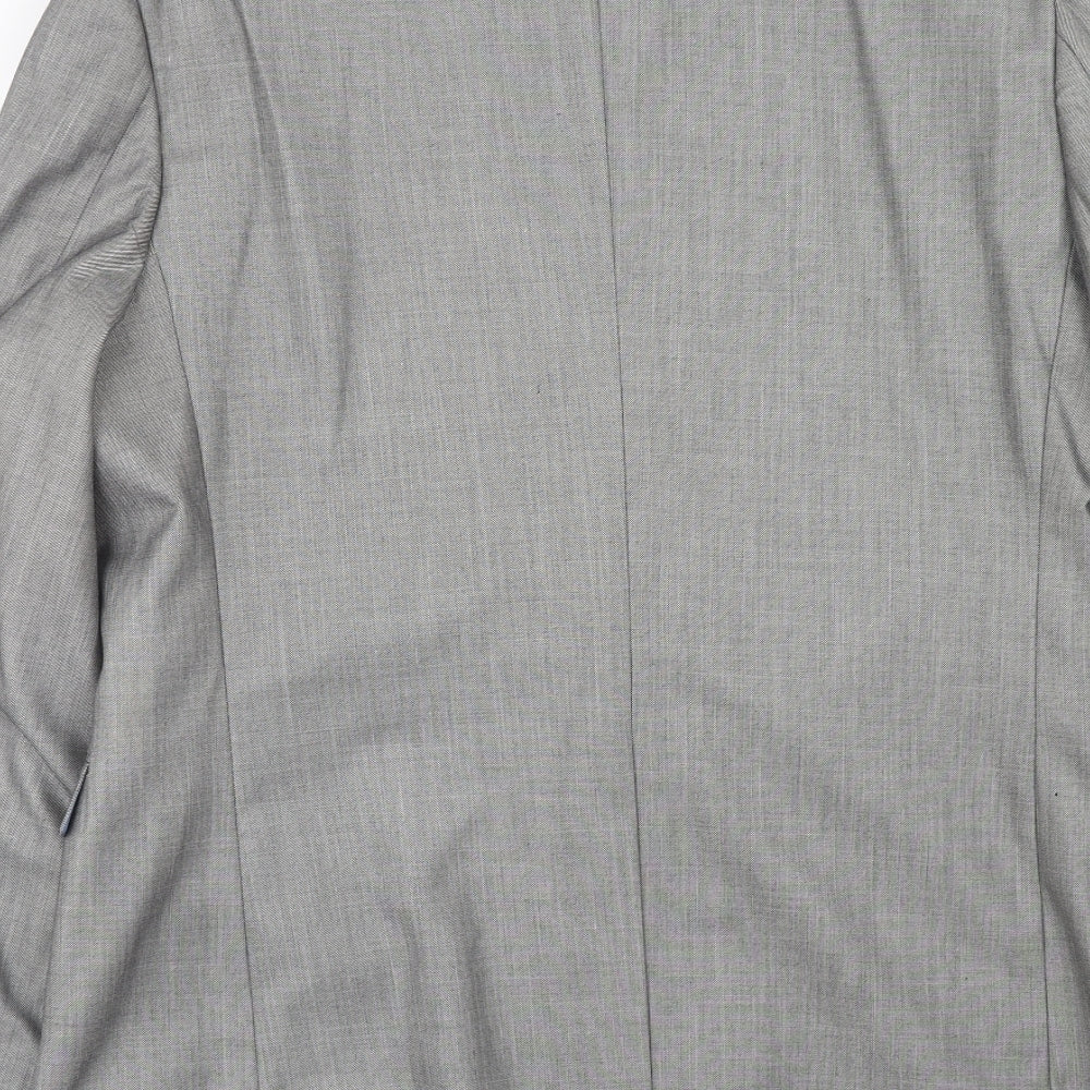 Cedar Wood State Mens Grey Polyester Jacket Suit Jacket Size 42 Regular
