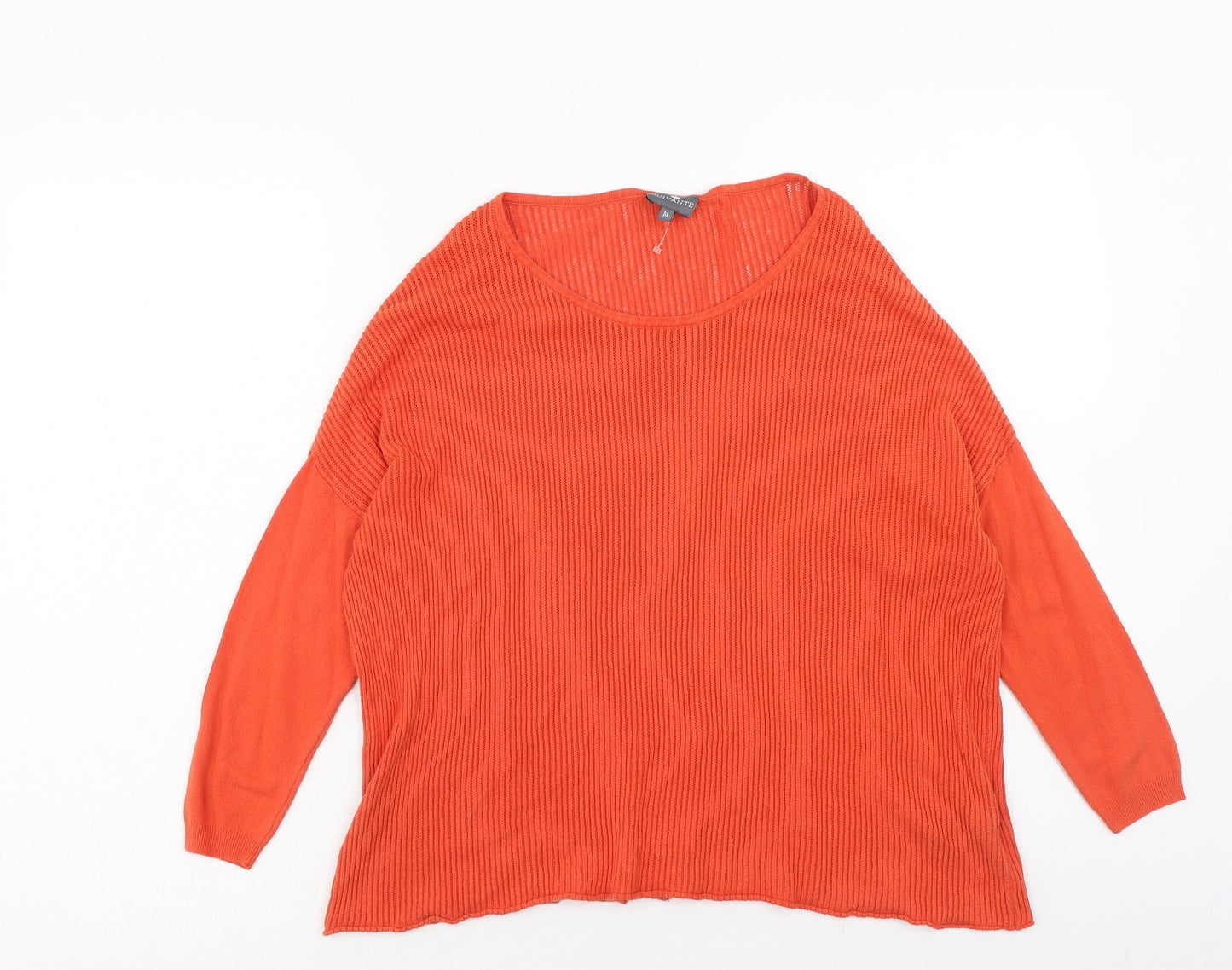 suivante Womens Orange Scoop Neck Viscose Pullover Jumper Size M