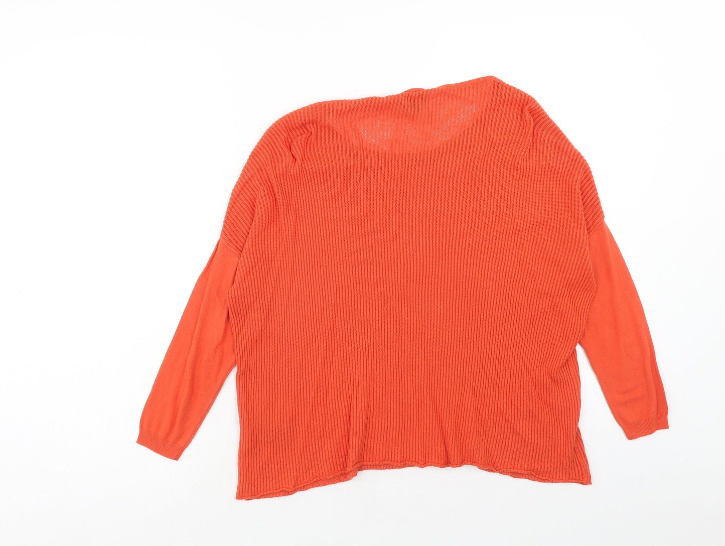 suivante Womens Orange Scoop Neck Viscose Pullover Jumper Size M