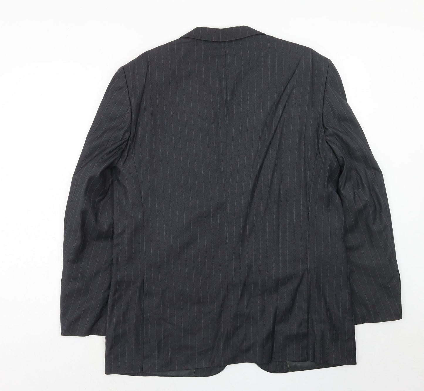 Andrew Molloy Mens Grey Striped Polyester Jacket Suit Jacket Size 42 Regular