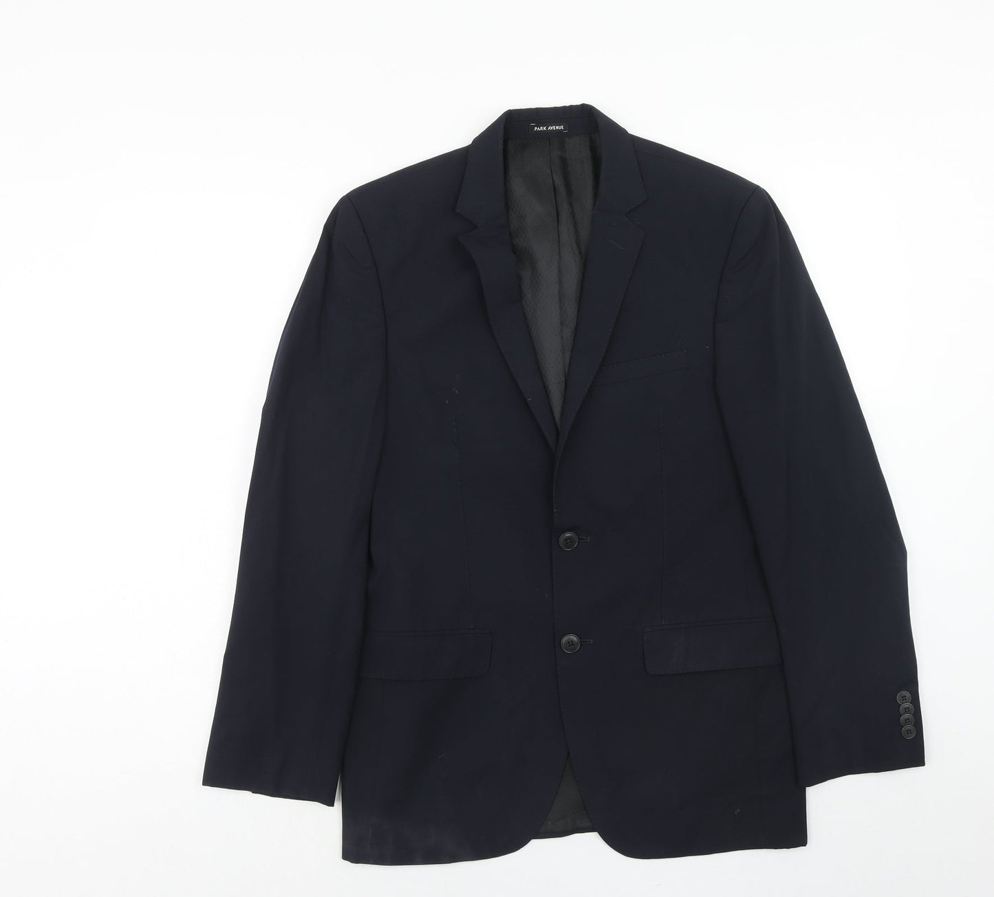 Park Avenue Mens Blue Wool Jacket Suit Jacket Size 36 Regular