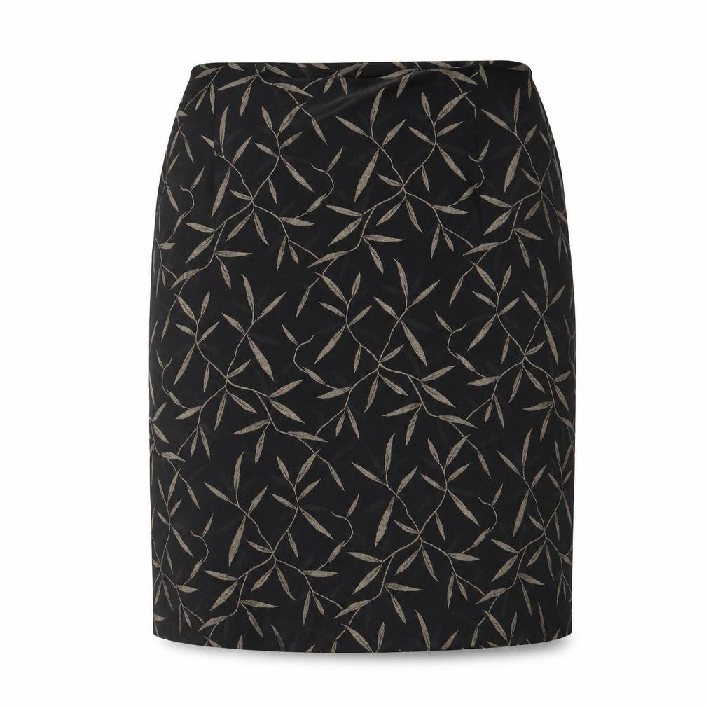 Marks and Spencer Womens Black Floral Acetate Straight & Pencil Skirt Size 14 Zip