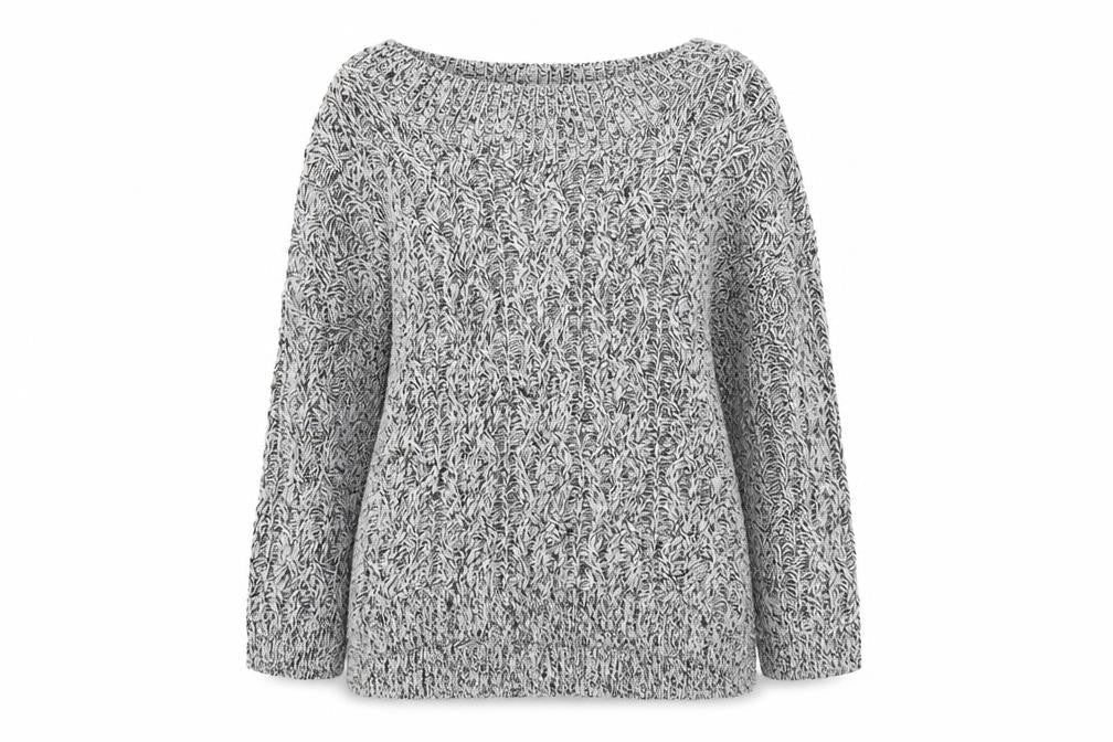 H&M Womens Grey Boat Neck Acrylic Pullover Jumper Size S