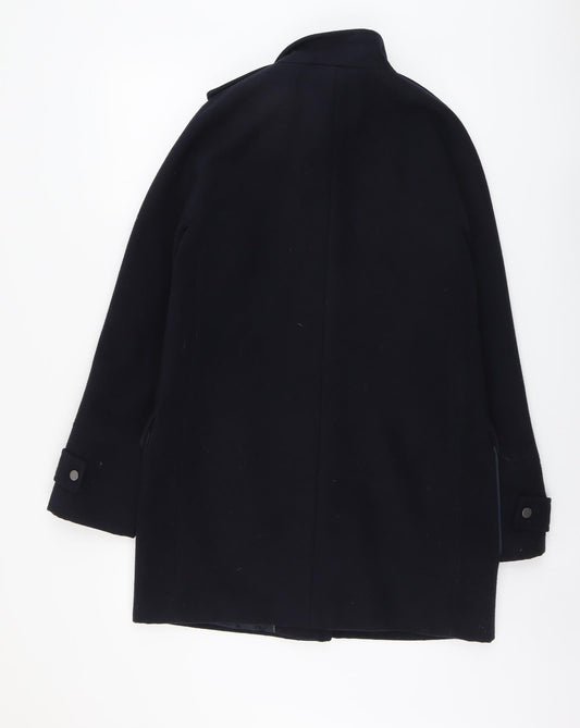 Dorothy Perkins Womens Blue Overcoat Coat Size 10 Zip