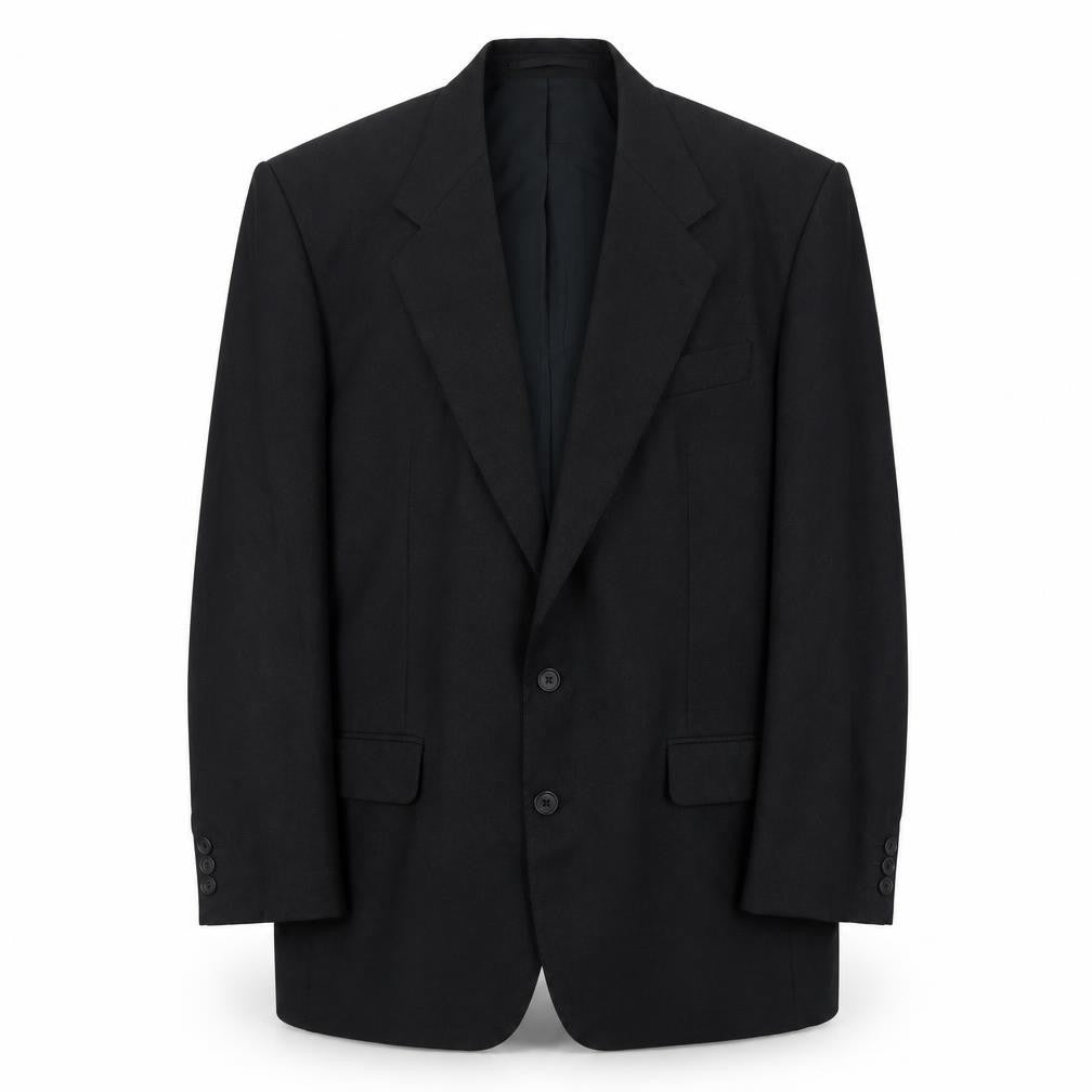 Label Mens Black Wool Jacket Suit Jacket Size L Regular