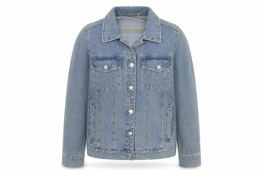 Foreva Young Womens Blue Jacket Size S Button - Flower Detail