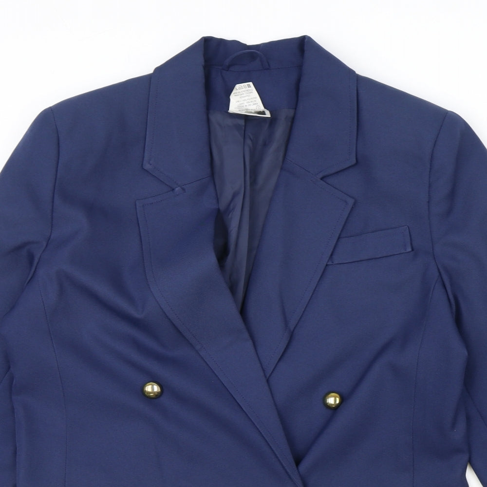 Citilites Womens Blue Polyester Jacket Blazer Size 12