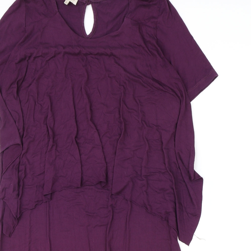 Bellambia Womens Purple Polyester A-Line Size M Round Neck Pullover