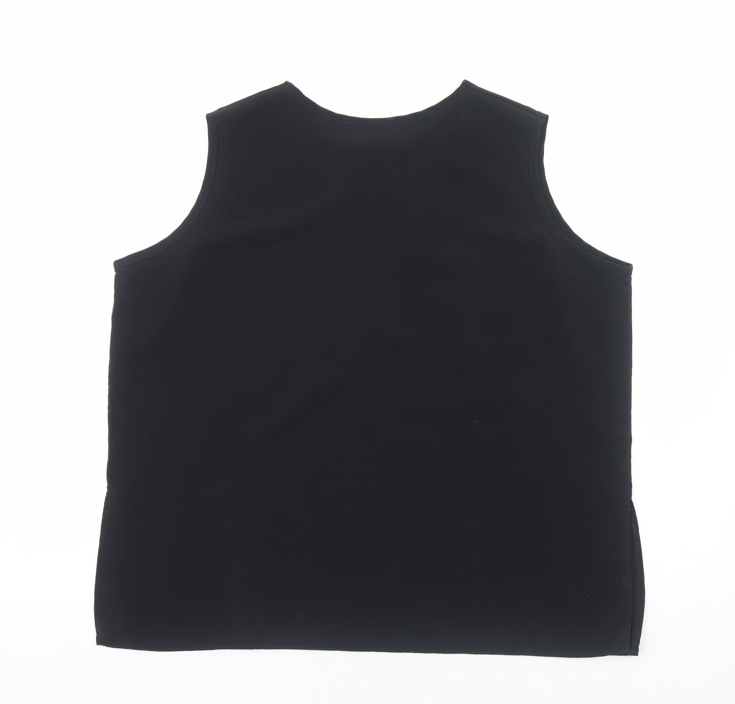 Aaron Design Womens Black Polyester Basic Tank Size XL Scoop Neck