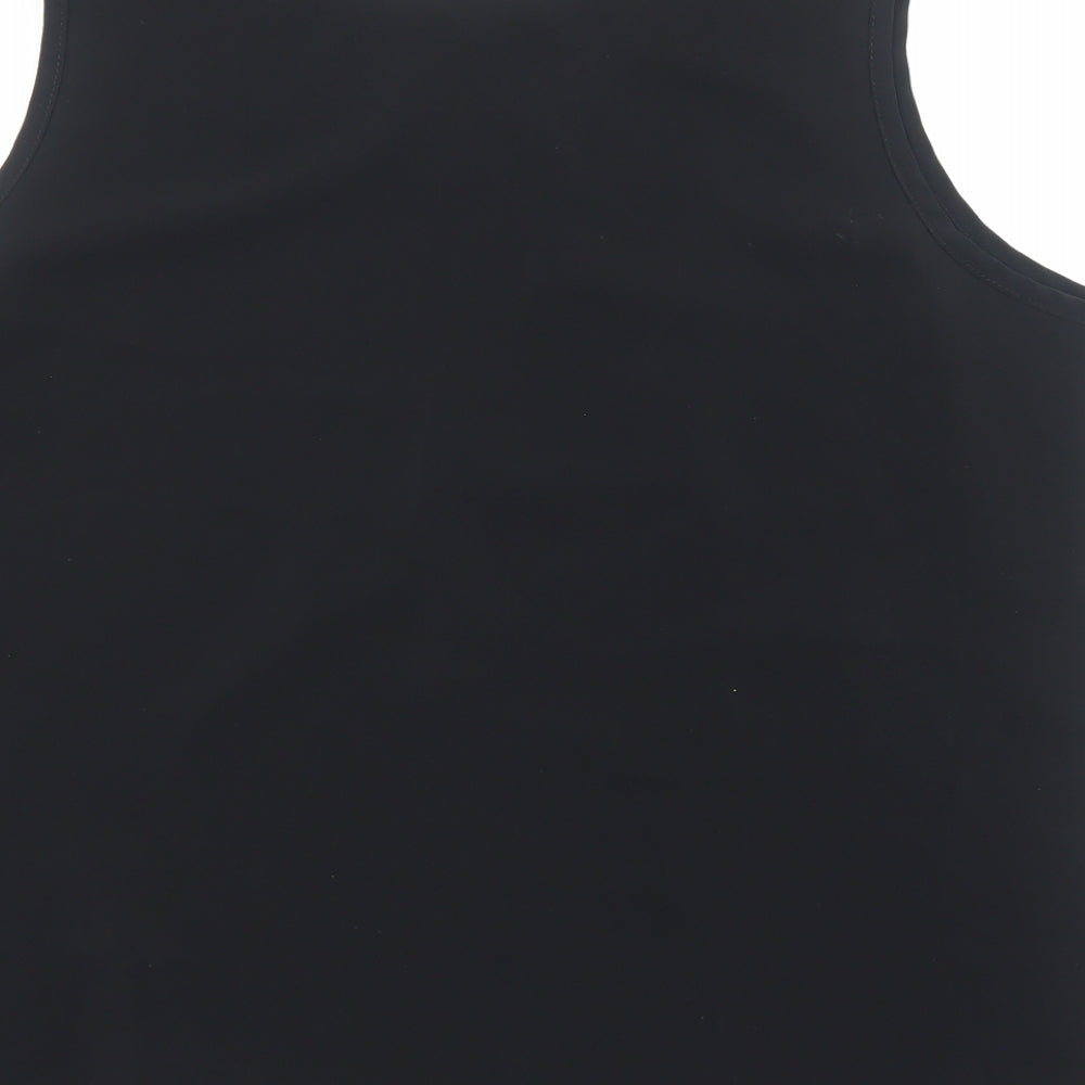 Aaron Design Womens Black Polyester Basic Tank Size XL Scoop Neck