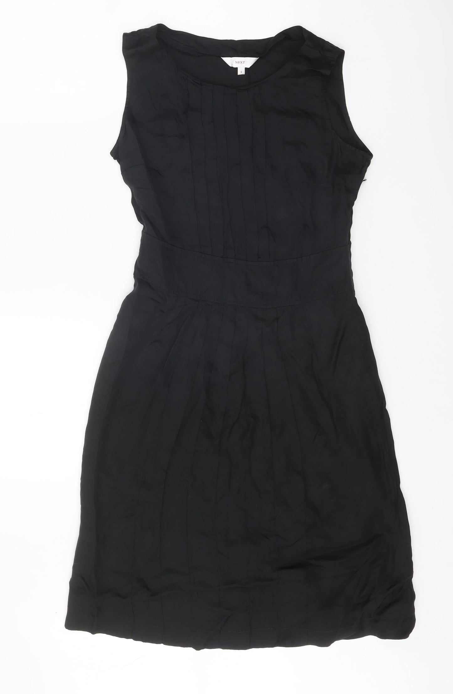 NEXT Womens Black Polyester Pencil Dress Size 8 Boat Neck Pullover