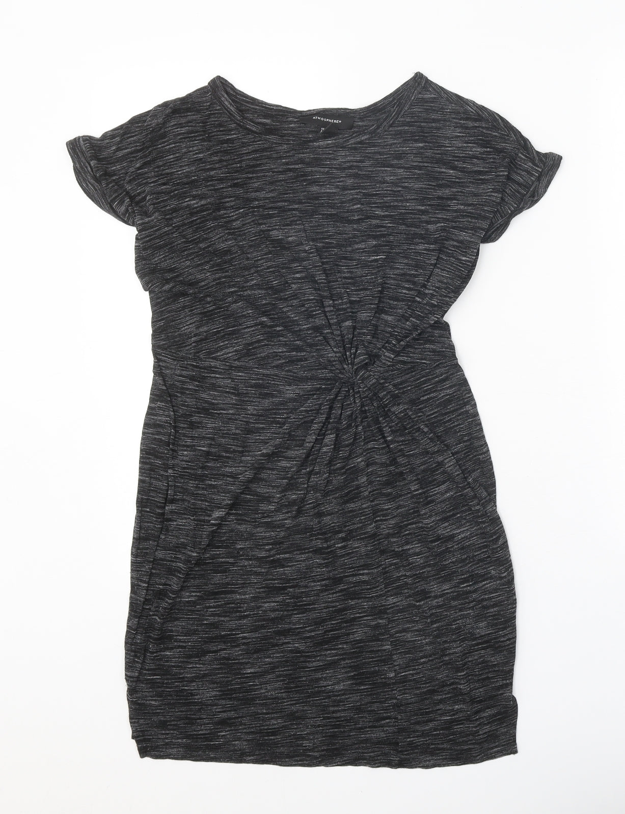 Atmosphere Womens Grey Viscose T-Shirt Dress Size 6 Round Neck Pullover
