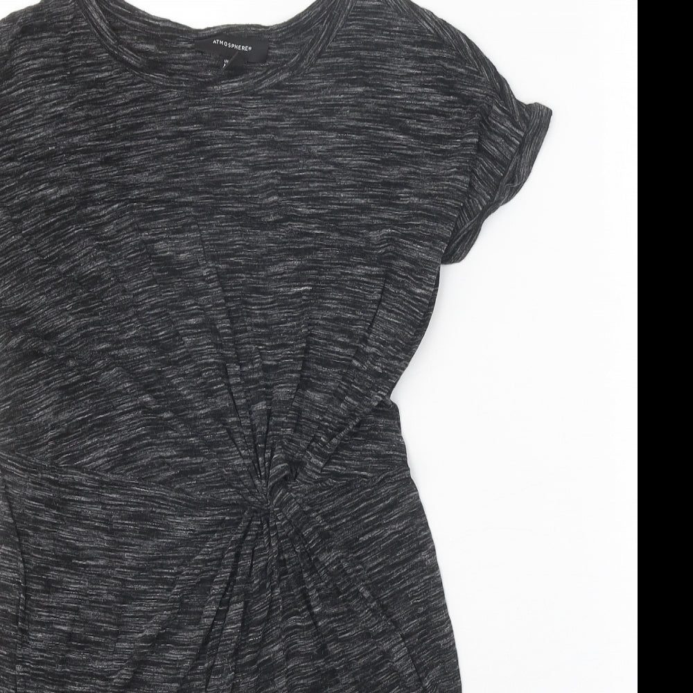 Atmosphere Womens Grey Viscose T-Shirt Dress Size 6 Round Neck Pullover