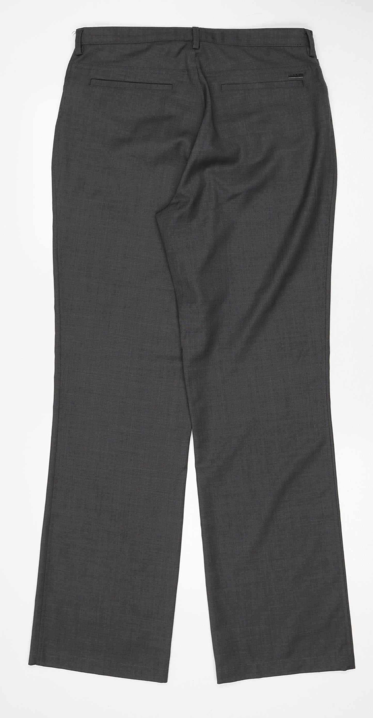 NEXT Womens Grey Wool Trousers Size 32 in Regular Zip