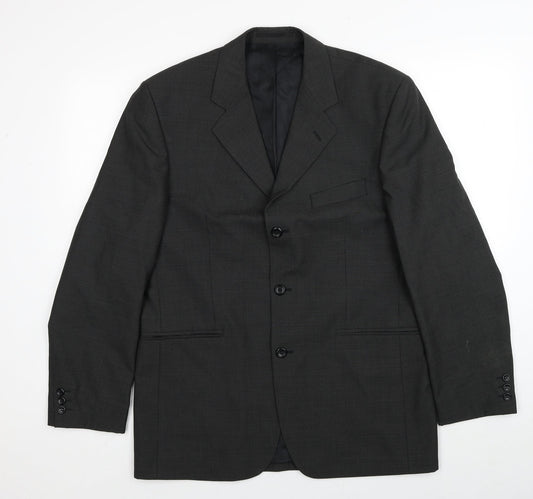 Burton Mens Grey Wool Jacket Suit Jacket Size 40 Regular