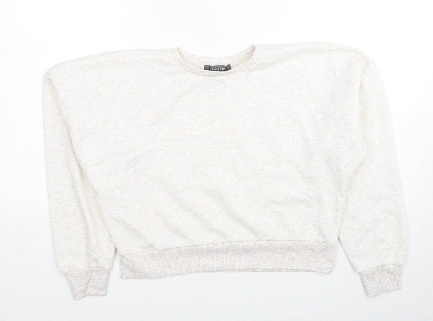 Primark Womens Ivory Polyester Pullover Sweatshirt Size XS Pullover - Cropped