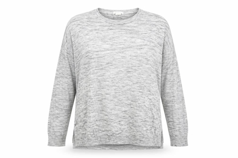 H&M Womens Grey Polyester Basic Blouse Size S Scoop Neck