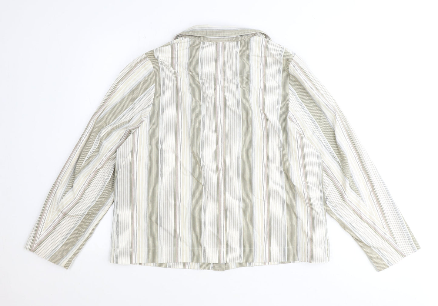 LauRie Mens Brown Striped Cotton Dress Shirt Size 44 Collared Button