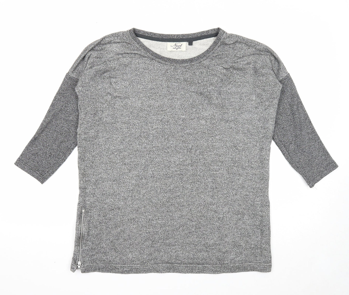 NEXT Womens Grey Round Neck Cotton Pullover Jumper Size 10