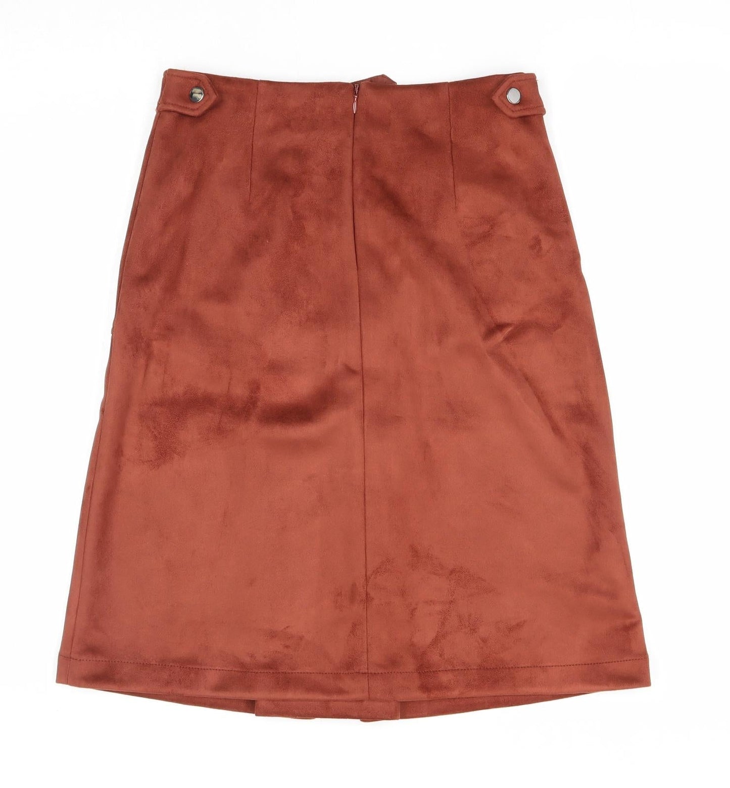 NEXT Womens Brown Polyester A-Line Skirt Size 6 Zip