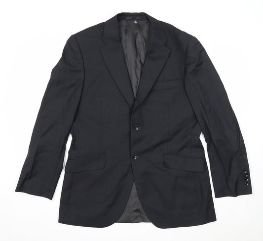 Howick Tailored Mens Black Viscose Jacket Suit Jacket Size 40 Regular