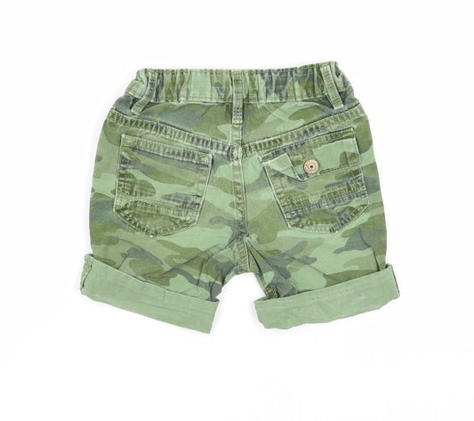Gap Boys Green Camouflage Cotton Bermuda Shorts Size 2 Years Regular Zip