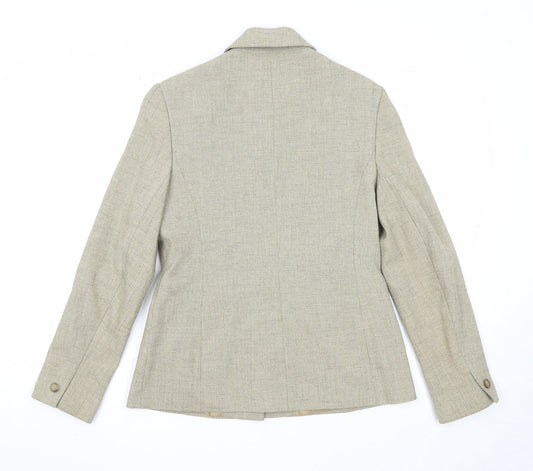 AMARANTO Womens Beige Jacket Blazer Size 10 Button