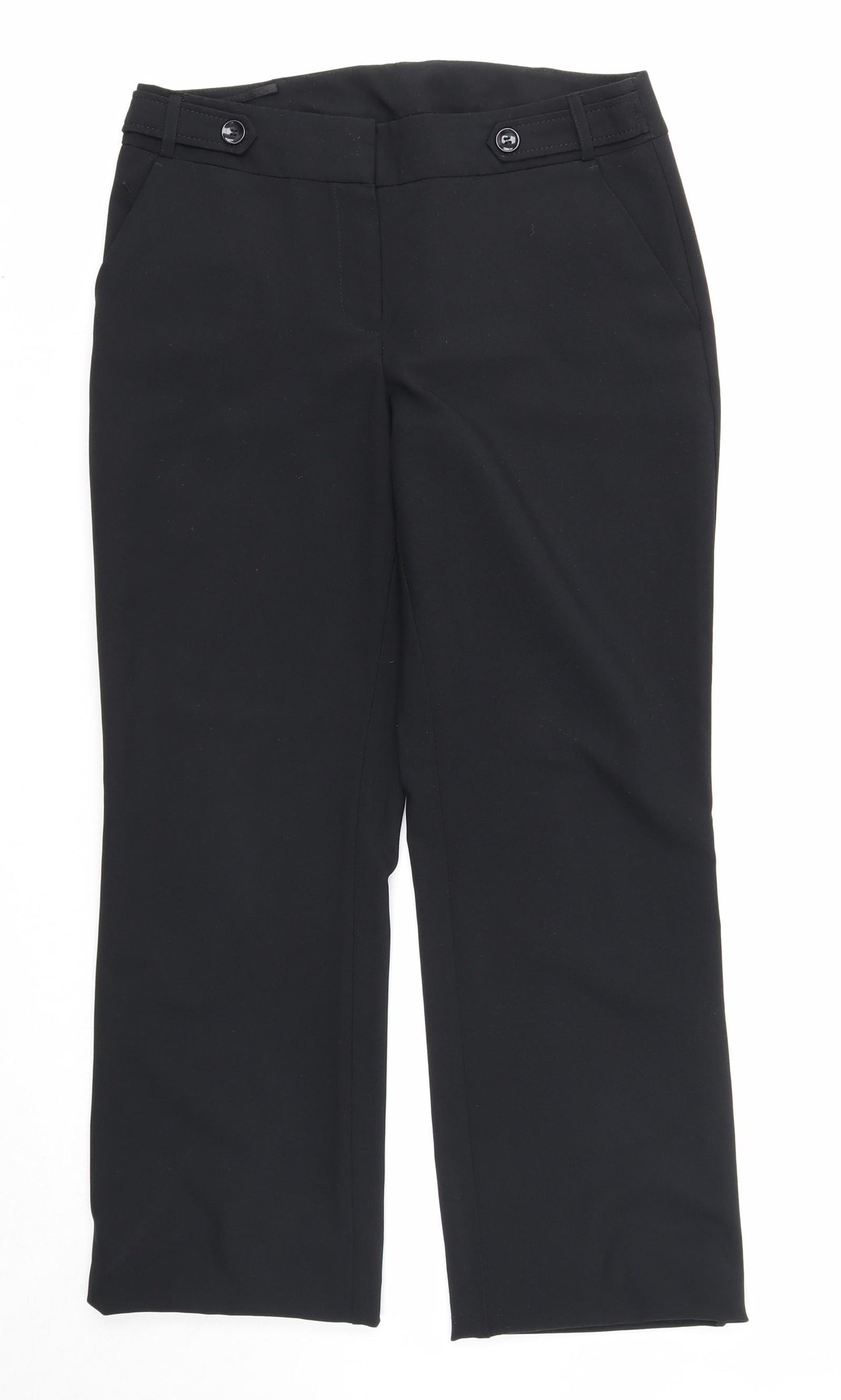 Dorothy Perkins Womens Black Polyester Trousers Size 10 Regular Zip