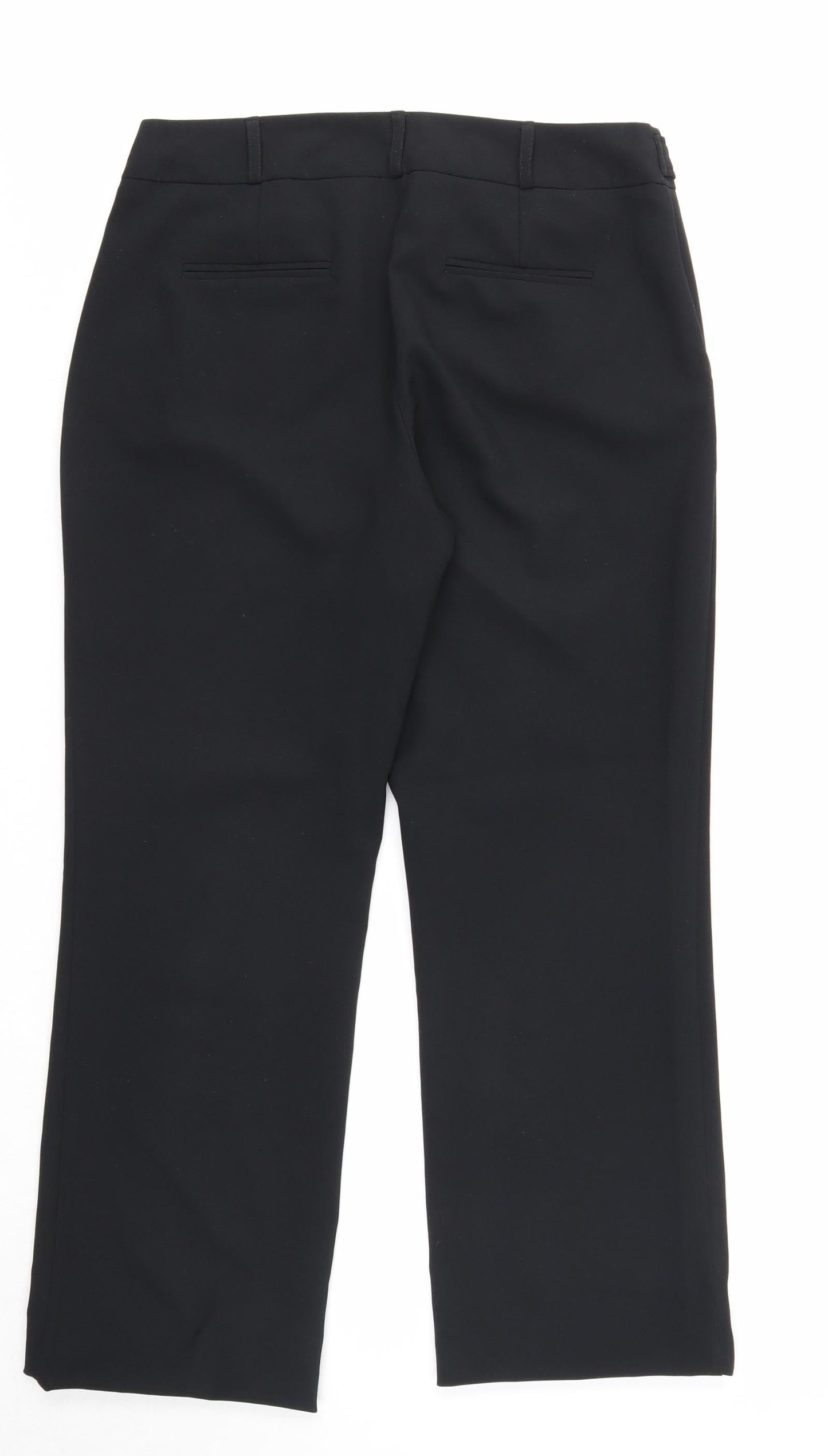 Dorothy Perkins Womens Black Polyester Trousers Size 10 Regular Zip
